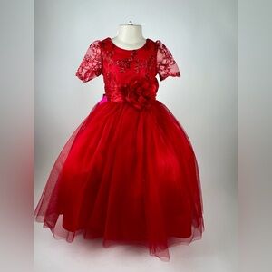 Red girls party dress 3